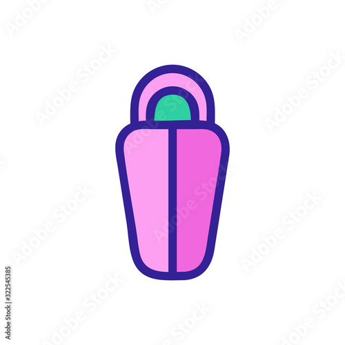 Sleeping bag icon vector. Thin line sign. Isolated contour symbol illustration