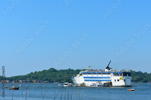 White big floating casino in Goa river