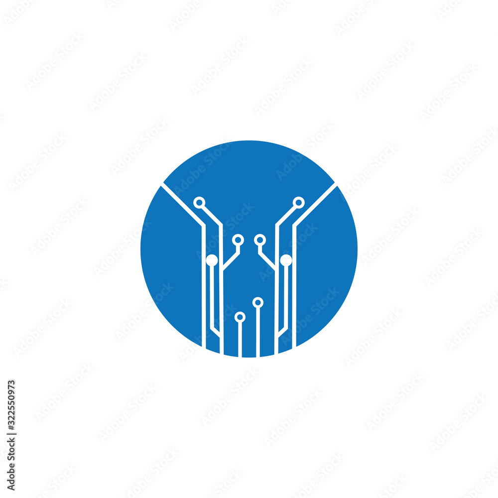 circuit board in the circle icon.technology logo design template symbol icon vector-vector circuit board in the circle icon.technology logo design template symbol icon vector-vector