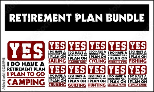 Retirement plan red and black bundle