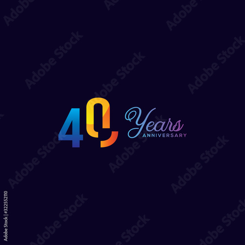 40 Anniversary Numbers Gradient Design
