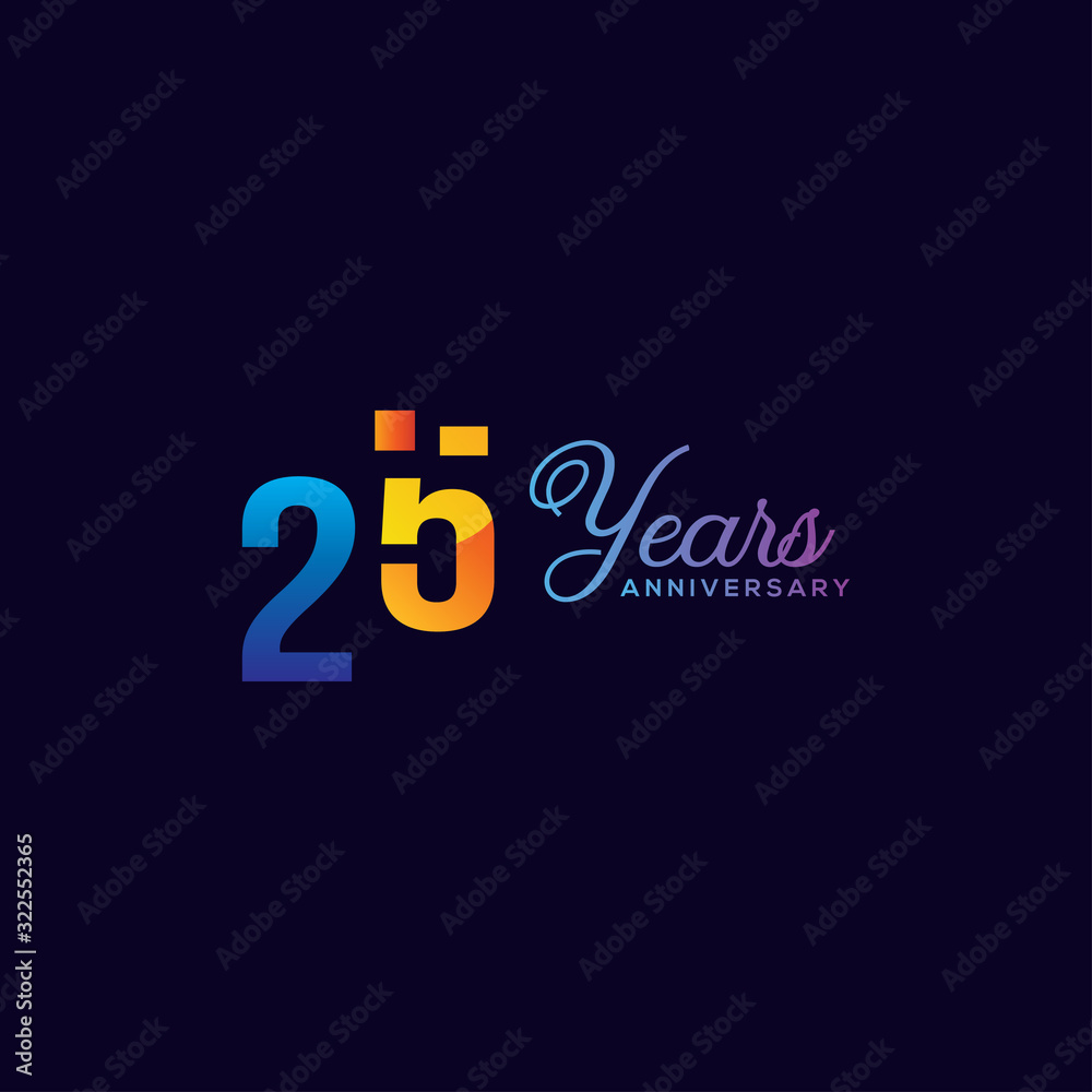 25 Anniversary Numbers Gradient Design