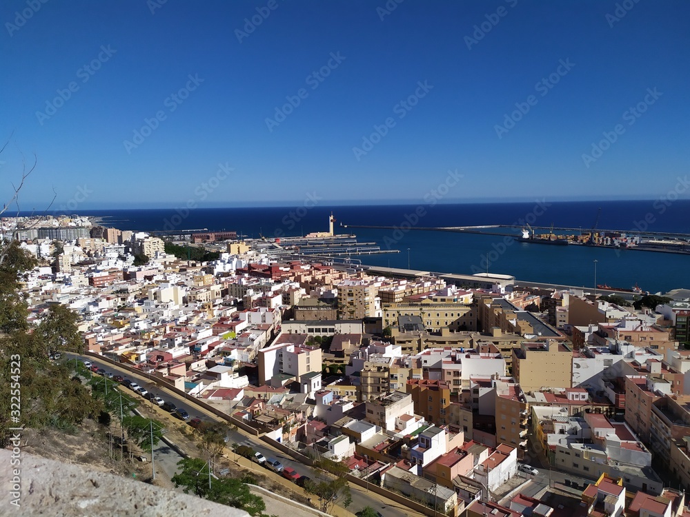 Vista de Almería desde La Alcazaba. España.