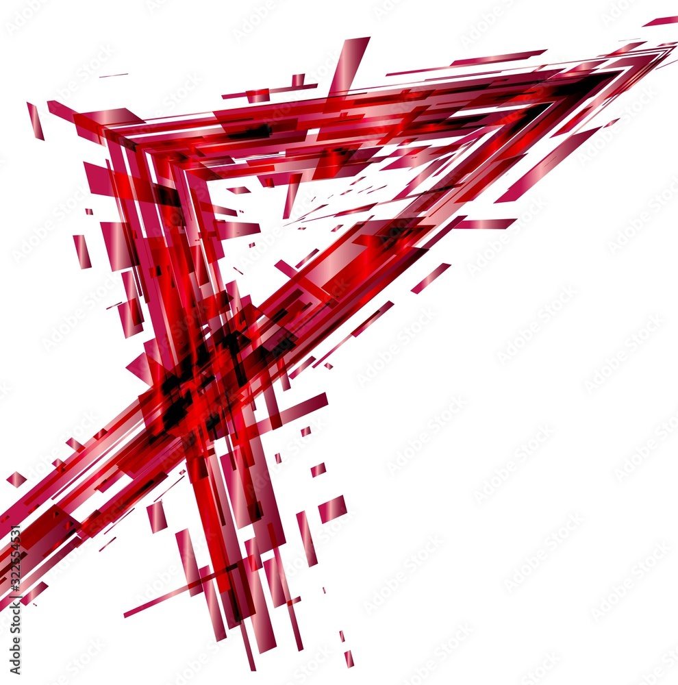 abstract red triagle with geometric shapes Stock Illustration | Adobe Stock
