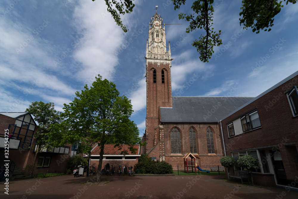 The Bakenesser church in the historical center of Haarlem city