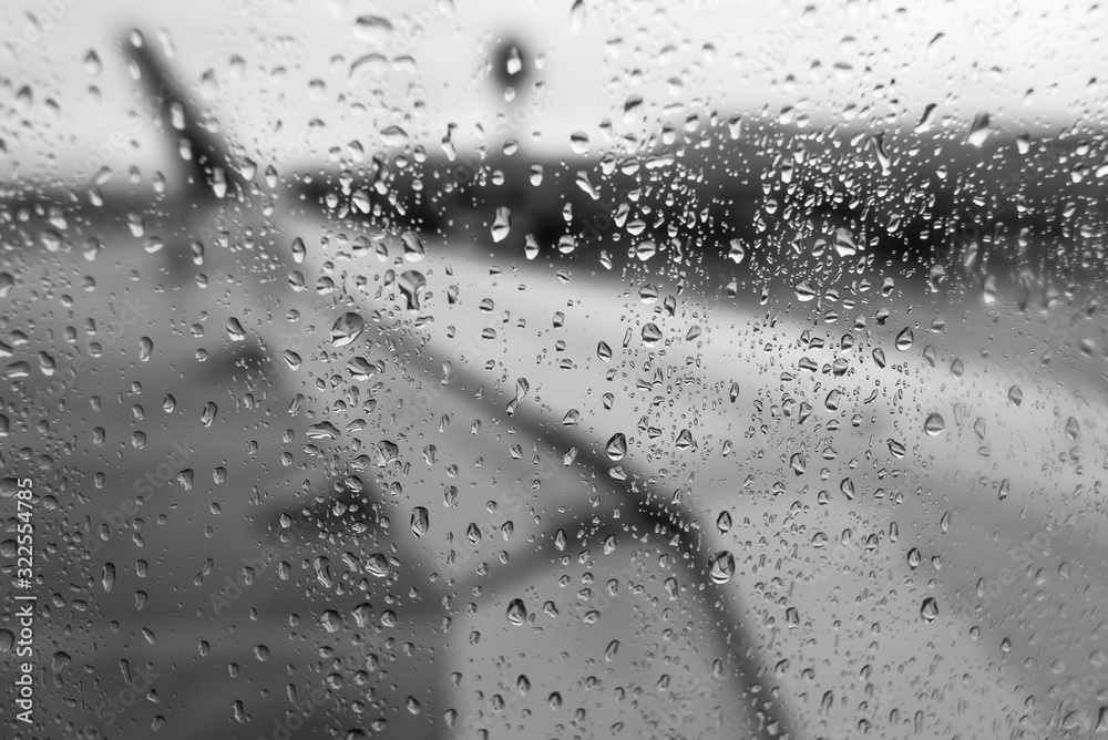 Non-flying weather in the window of the aircraft