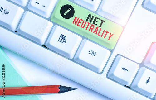 Slika na platnu Writing note showing Net Neutrality