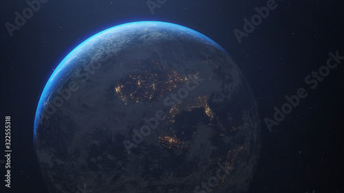 Fototapeta Naklejka Na Ścianę i Meble -  Planet earth from the space. Elements of this image furnished by NASA - 3d illustration.