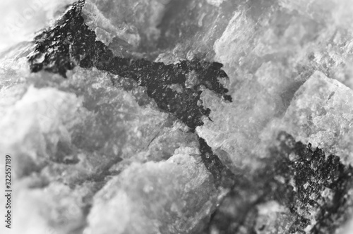 Nugget. Macro. Beautiful fantastic abstract background. Black-and-white © assistant