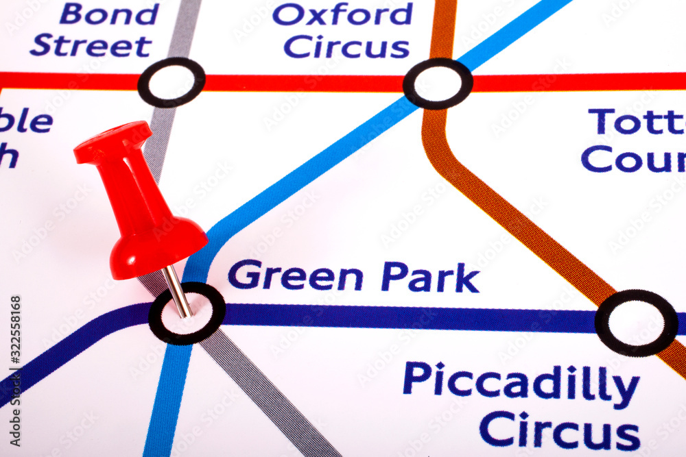 Green Park Station on a London Underground Map Stock Photo Adobe Stock