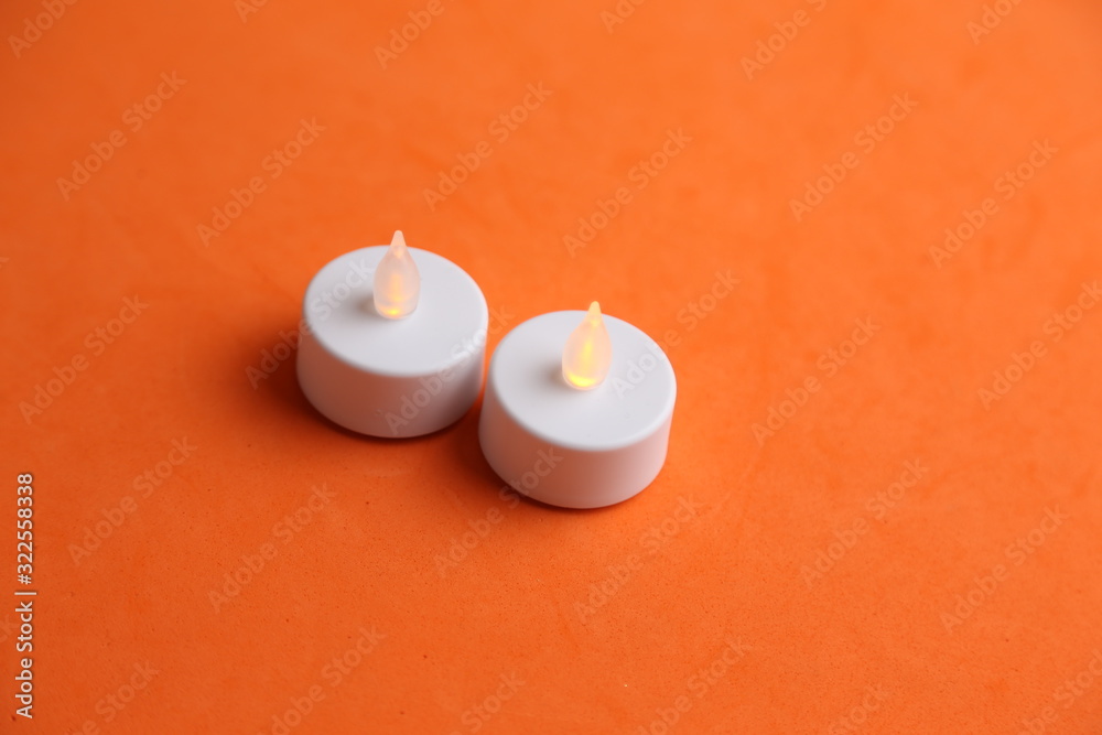 white led and plastic candles