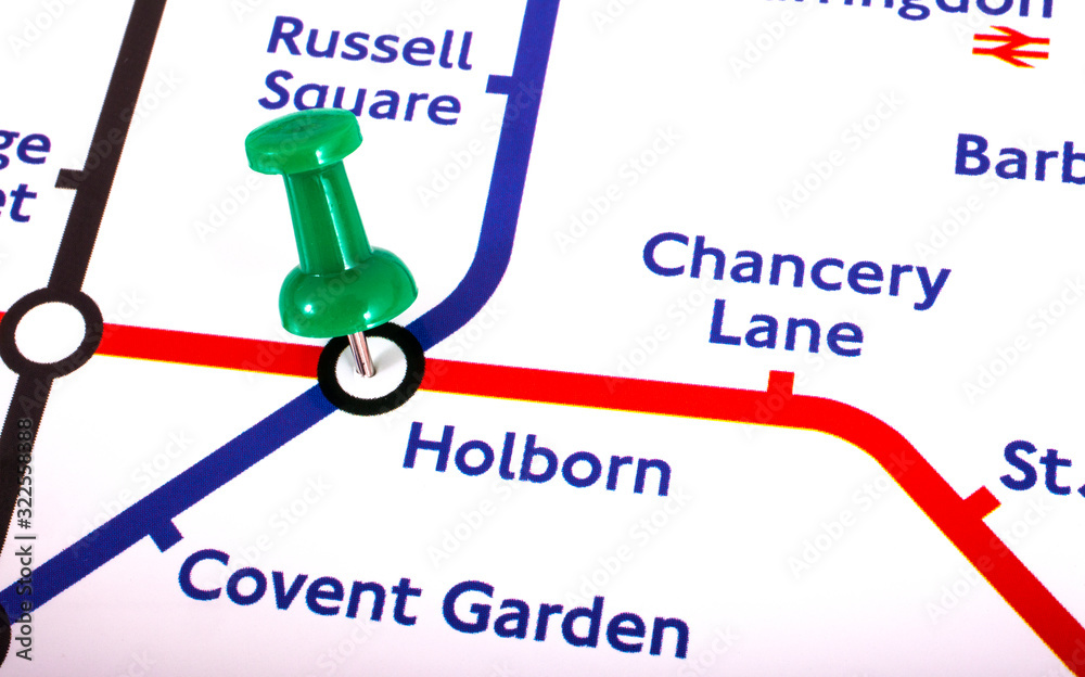Holborn Station on a London Underground Map Stock Photo Adobe Stock