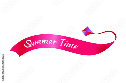 summer time banner isolated kite with inscription