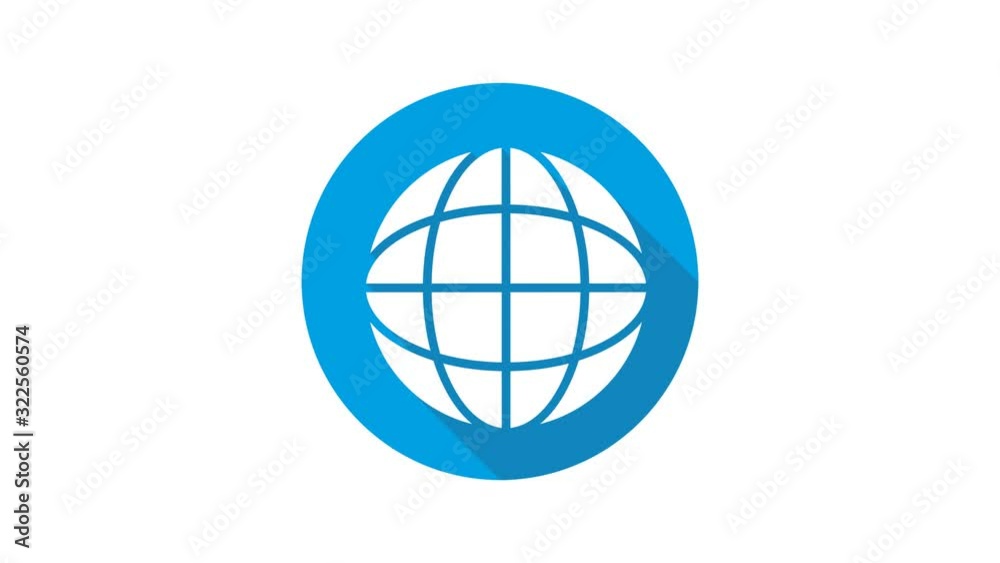 Blue motion graphic icon animation earth Blue motion graphic icon animation earth