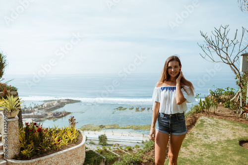 attractive woman enjoy summer at the beach