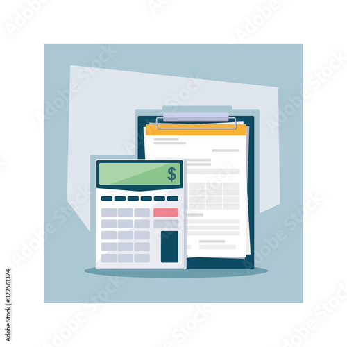 set of icons of tax day