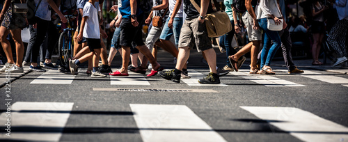 Many people walking in the city center in Vienna