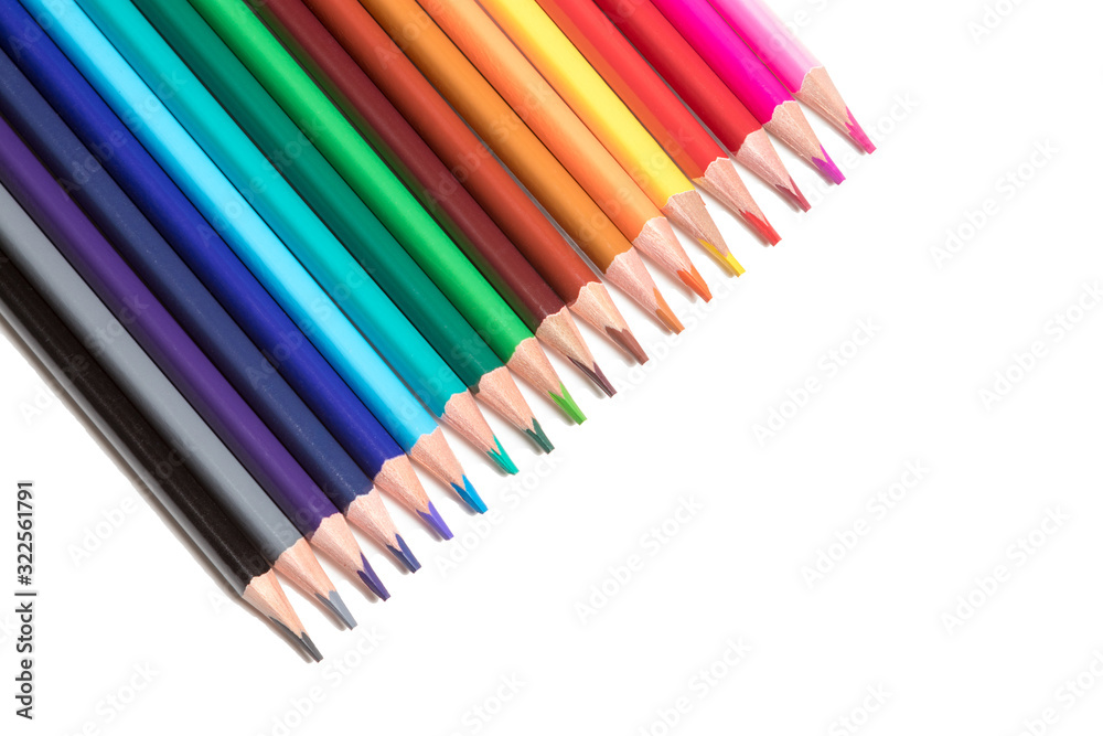 color pencils isolated on white background color pencils isolated on white background