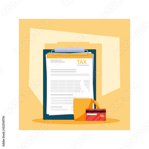 set of icons of tax day