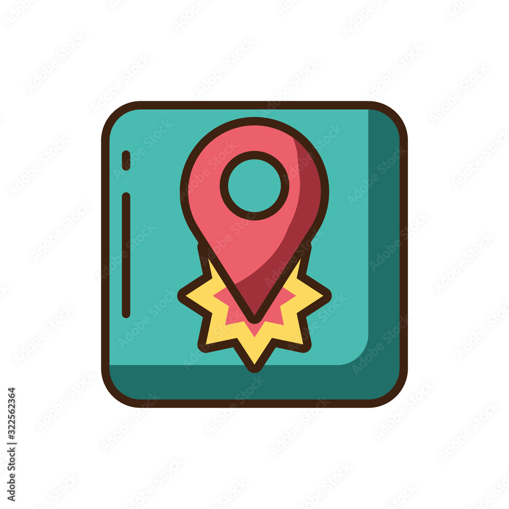 location pin symbol icon, colorful fill style location pin symbol icon, colorful fill style
