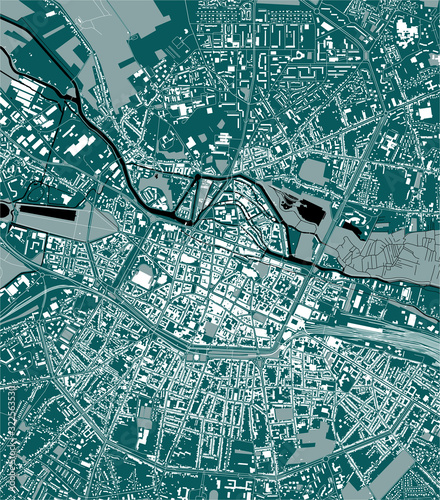 map of the city of Amiens, Somme, Hauts-de-France, France