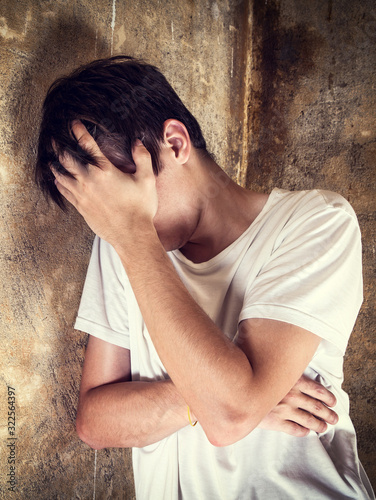 Schilderij op canvas Sad Young Man