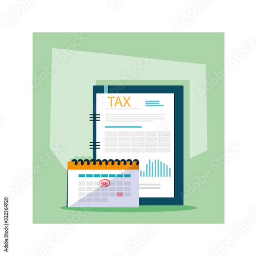 set of icons of tax day