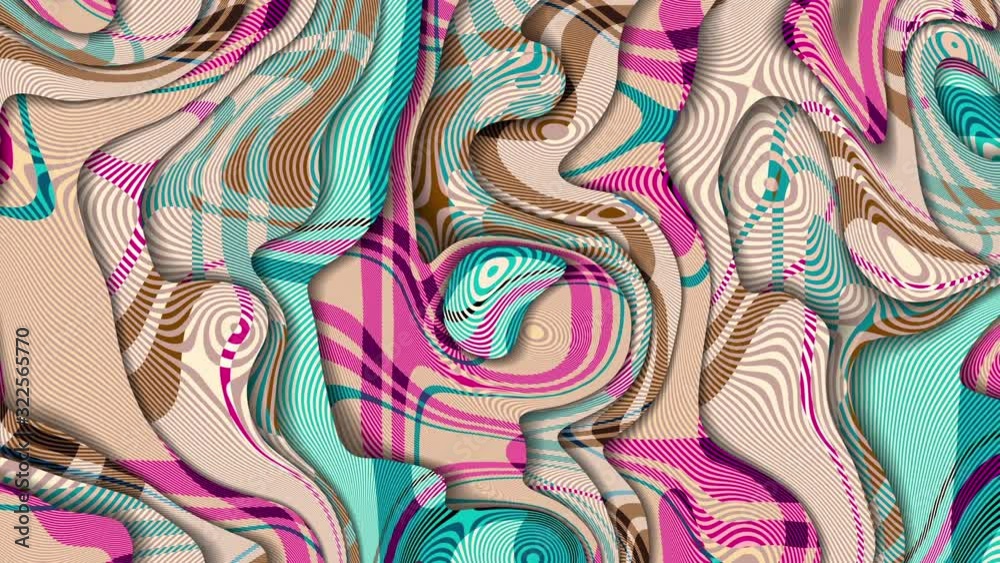 Wavy moving stirring background. Psychedelic background. Seamless looping footage. Wavy moving stirring background. Psychedelic background. Seamless looping footage.