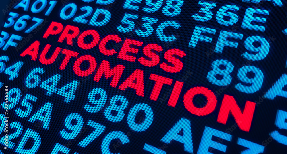 Process automation text display pixel screen style Process automation text display pixel screen style