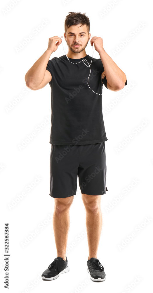 Sporty young man on white background Sporty young man on white background