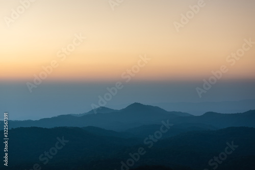Sunset at Doi Inthanon National Park Viewpoint, Chiang Mai, Thailand