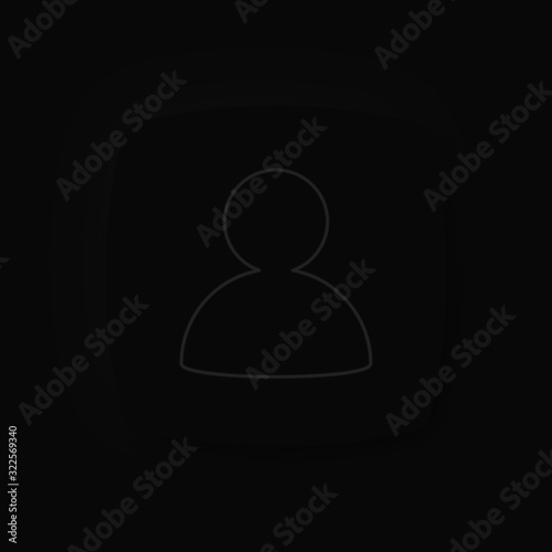 Soft UI Neumorphism App Icon Dark Mode Black - Person Avatar