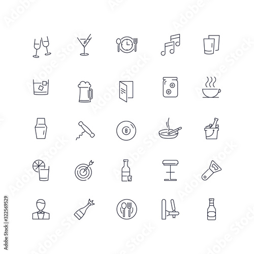 Line icons set. Bar pack. Vector illustration