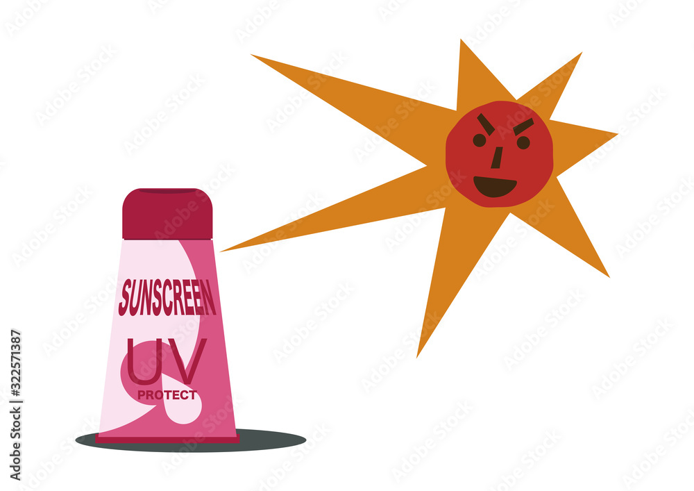 日焼け止め 日焼け止めクリームのイラスト スキンケア Stock Vektorgrafik Adobe Stock