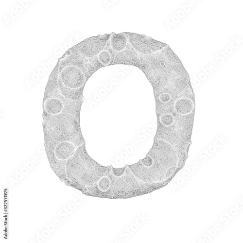 Moon stylized Letter "O" - on white background - 3D render