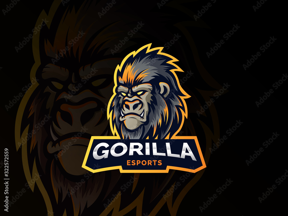 Obraz premium Gorilla head logo design