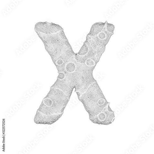 Moon stylized Letter "X" - on white background - 3D render