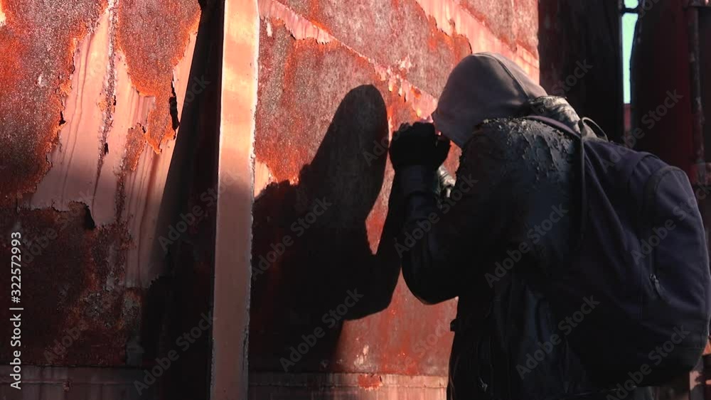 Homeless drug addict having abstinence crisis