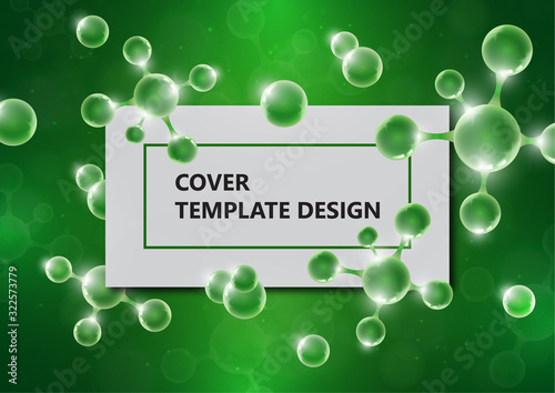 Abstract background with molecules and atoms. Medical, scientific and technological concepts. Bright modern design.