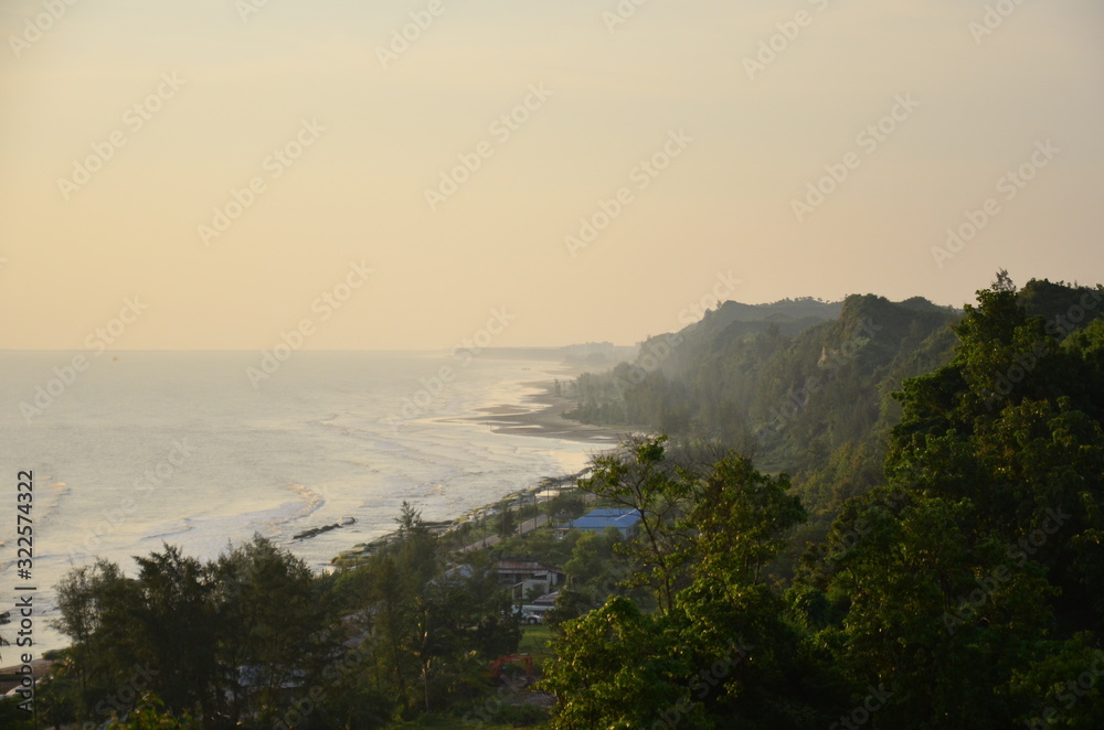 sunset in the mountains in Cox's bazar sunset in the mountains in Cox's bazar