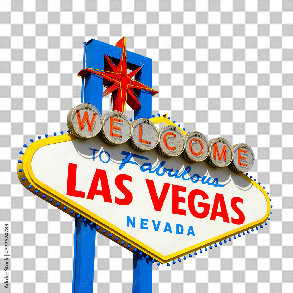 Las Vegas, Nevada / USA - March 10 2019: Welcome to Fabulous Las Vegas Sign designed by Betty Willis in 1959. - obrazy, fototapety, plakaty 