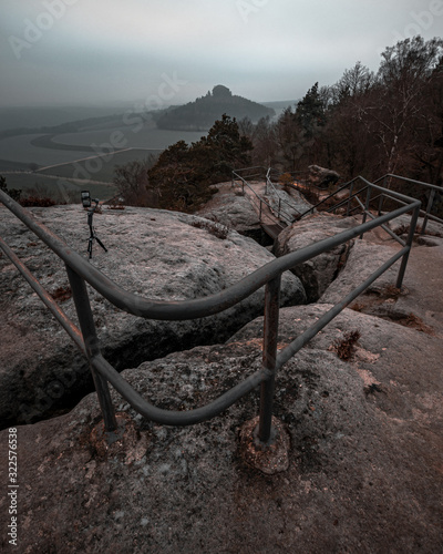 Wanderung zur Kaiserkrone mit Nebel Sächsische Schweiz photo