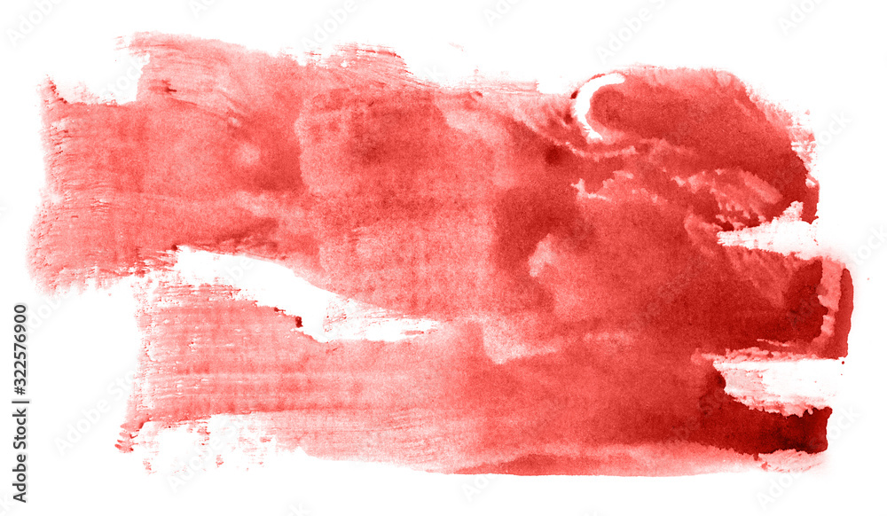 Abstract watercolor background hand-drawn on paper. Volumetric smoke elements. Red color. For design, web, card, text, decoration, surfaces. Abstract watercolor background hand-drawn on paper. Volumetric smoke elements. Red color. For design, web, card, text, decoration, surfaces.