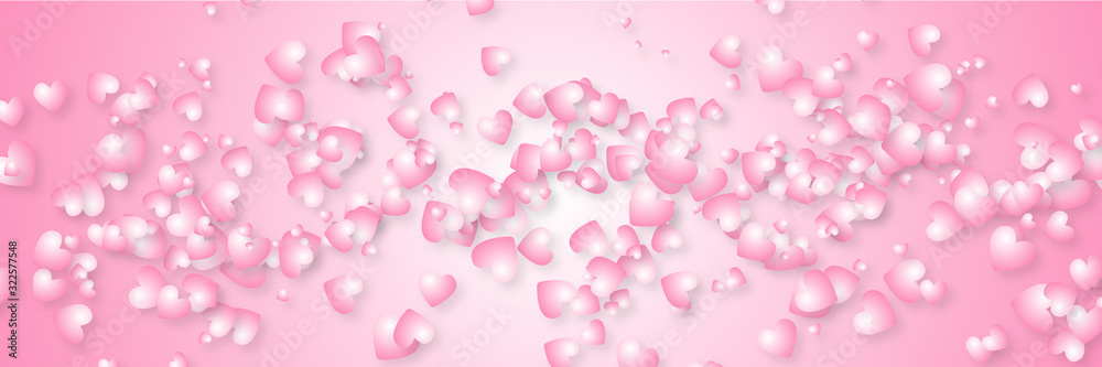 Pink love heart shape abstract background.