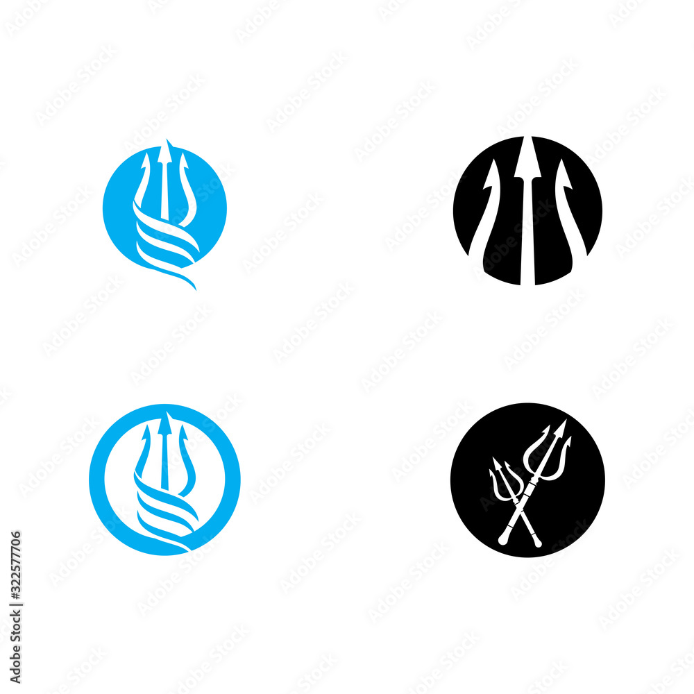 Set Trident Logo Template vector icon Set Trident Logo Template vector icon