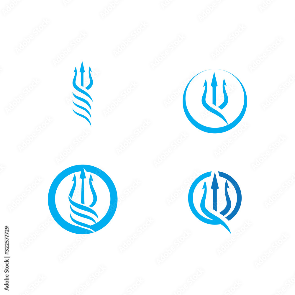 Set Trident Logo Template vector icon Set Trident Logo Template vector icon
