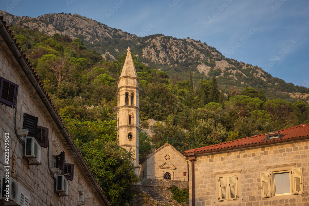 Church in Perast in old town, Montenegro