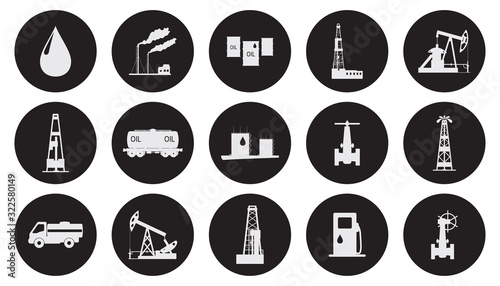 Vector illustration the oil and petroleum icon set.