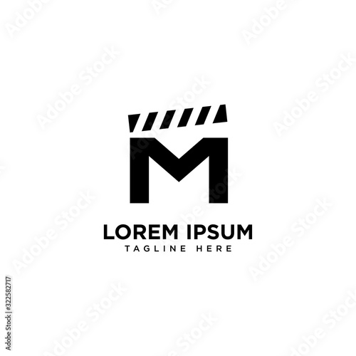 Letter M Movie icon vector illustration design logo template