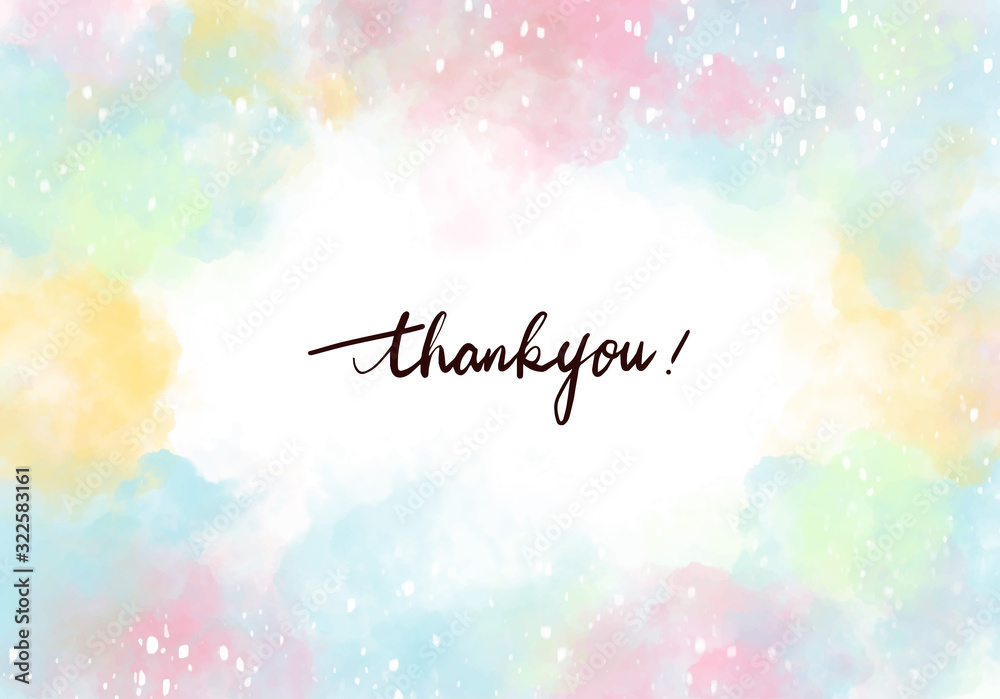 thankyou, pastel, watercolor, card, handwriting, Calligraphy Stock